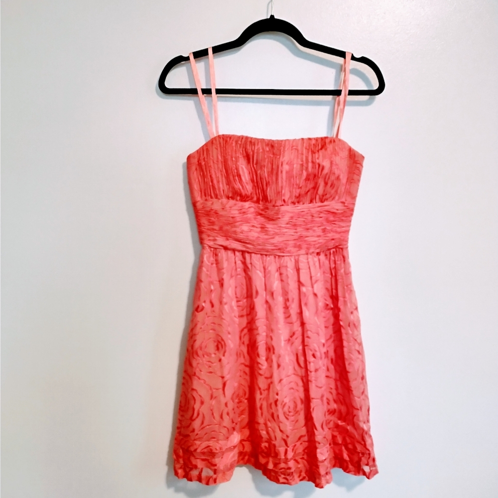 BCBGMAXAZRIA CAMELIA ROSE SILK STRAPLESS COCKTAILS DRESS SIZE 2